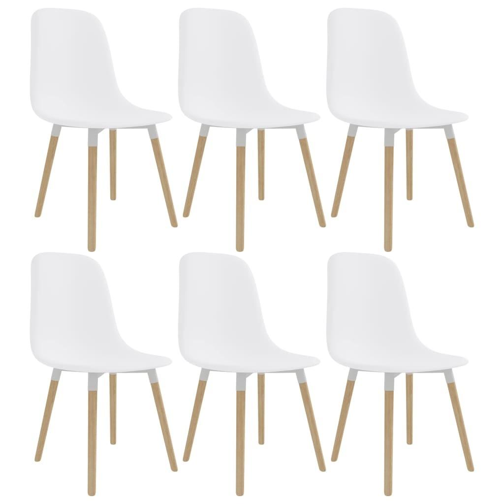 Spisebordsstole 6 stk. plastik hvid