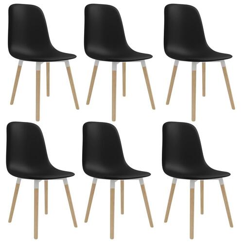 Spisebordsstole 6 stk. plastik sort