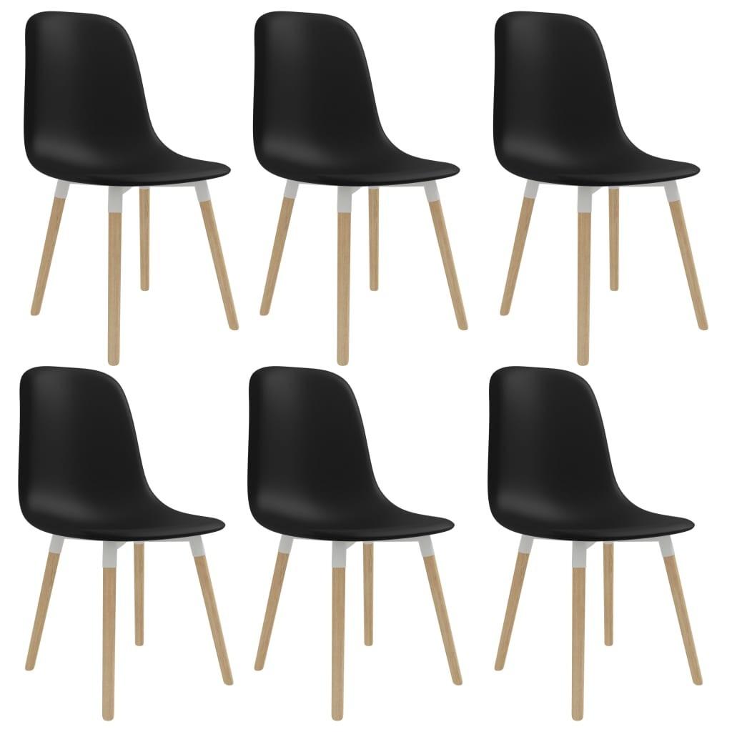 Spisebordsstole 6 stk. plastik sort