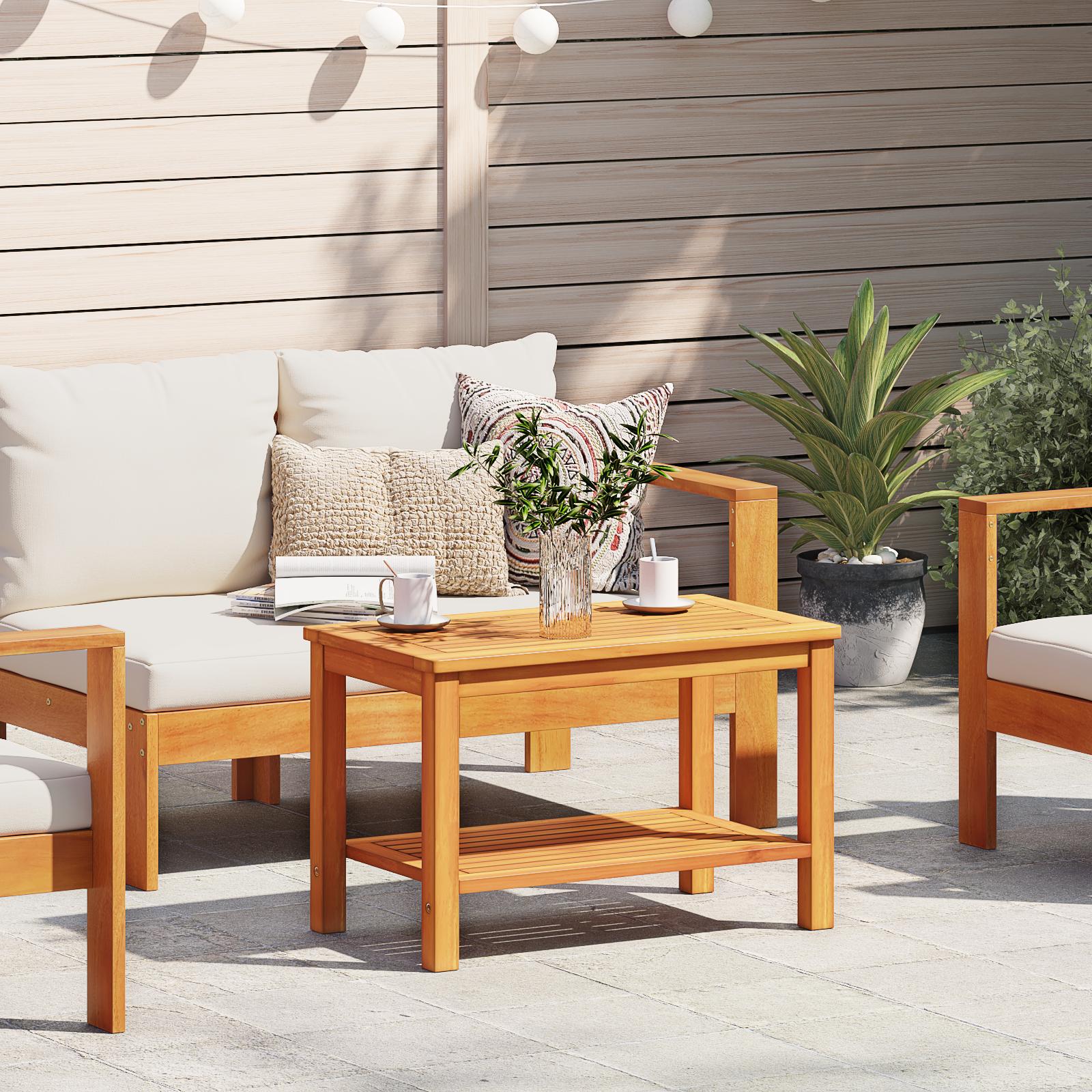 Sofabord 90x50x45 cm Massivt akacietræ