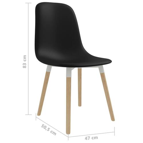 Spisebordsstole 6 stk. plastik sort