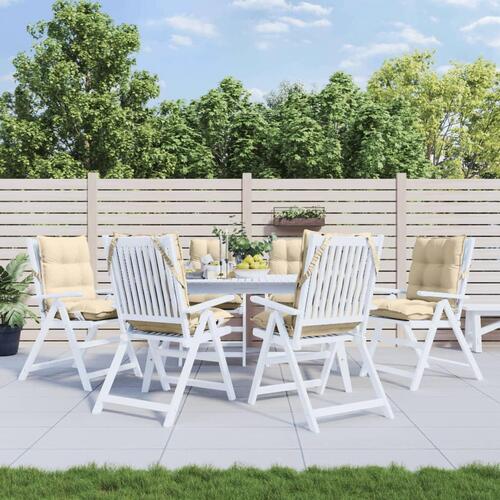 Stolehynde med lav ryg 6 stk. oxfordstof beige (OUTLET A)