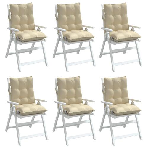 Stolehynde med lav ryg 6 stk. oxfordstof beige (OUTLET A)