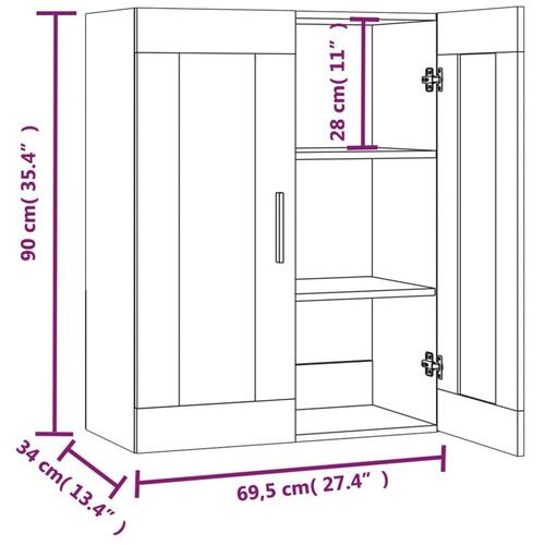 Vægskab 69,5x34x90 cm sort (OUTLET A+)