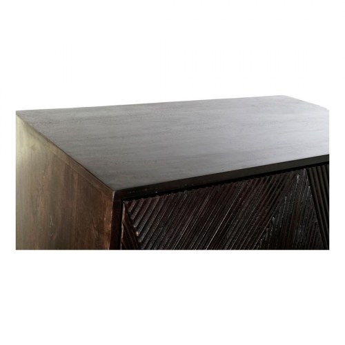Skænk i sort/mørkebrun metal og mangotræ - 84 × 43 × 153,5 cm