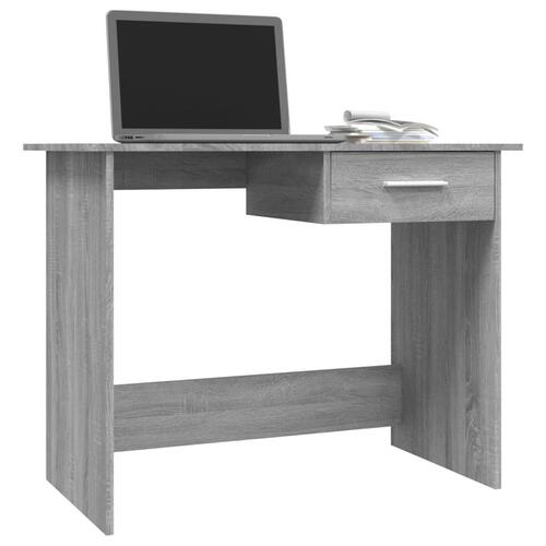 Skrivebord 100x50x76 cm konstrueret træ grå sonoma-eg