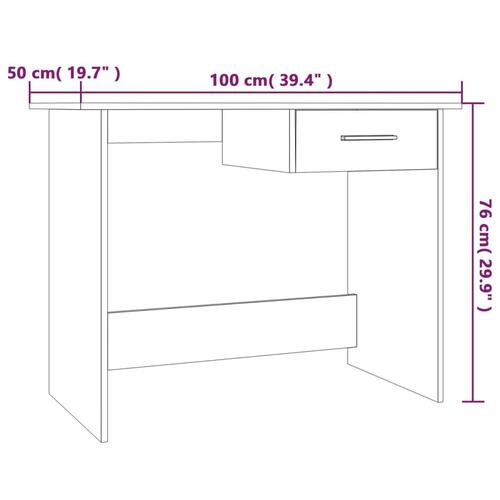 Skrivebord 100x50x76 cm konstrueret træ grå sonoma-eg