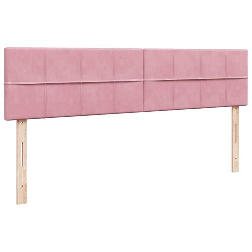 Ottoman seng med madras & LEDs 180x200cm fløjl lyserød
