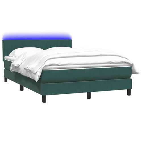 Kontinentalseng med madras 140x210 cm fløjl mørkegrøn