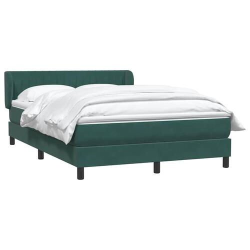 Kontinentalseng med madras 140x210 cm fløjl mørkegrøn