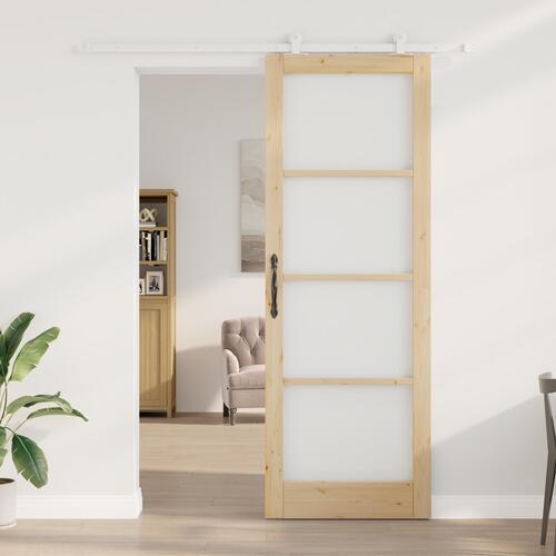 Glidedør med hardware sæt 'ORKDAL'Massivt træ & glas
