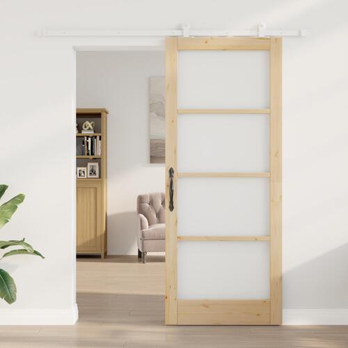 Glidedør med Hardware Sæt 'ORKDAL'Massivt træ & Glas