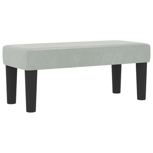 Box Spring Seng med Madrasse & Bænk Lysegrå 80x200 cm Fløjl