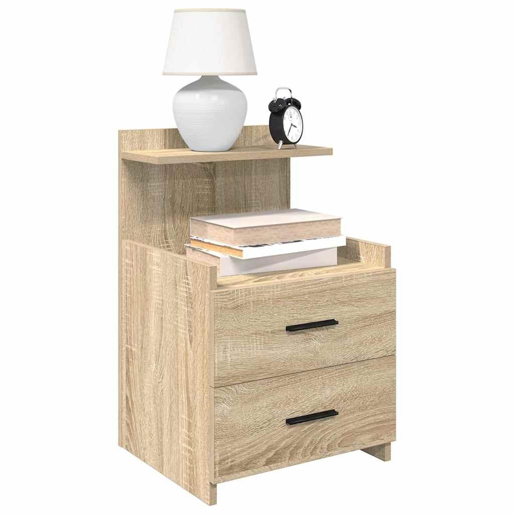 Sengeborde 2 stk. med 2 skuffer Sonoma eg 40x36,5x62 cm