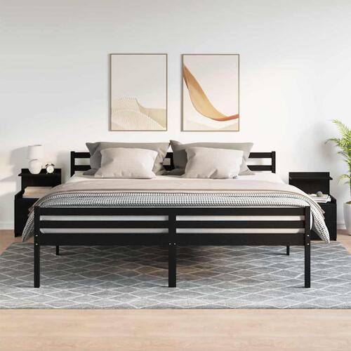 Sengeborde 2 stk. med 2 skuffer sort 40x36,5x62 cm