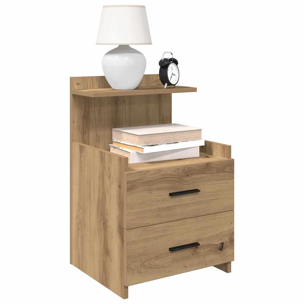Sengeborde 2 stk. med 2 skuffer håndlavet eg 40x36,5x62 cm