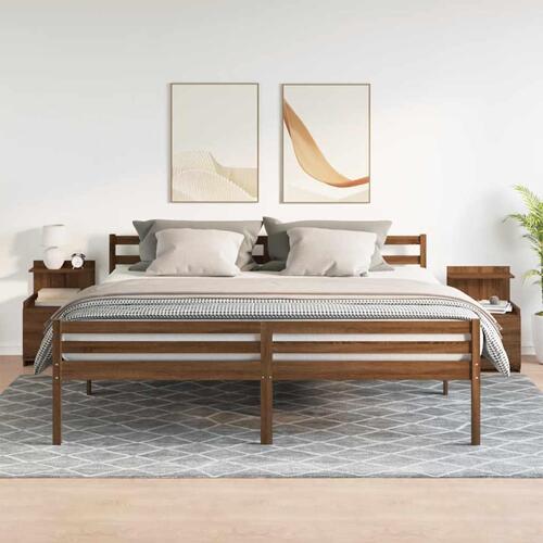 Sengeborde 2 stk. med 2 skuffer brun eg 40x36,5x62 cm