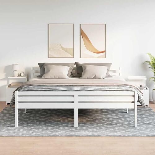 Sengeborde 2 stk. med 2 skuffer hvide 40x36,5x62 cm