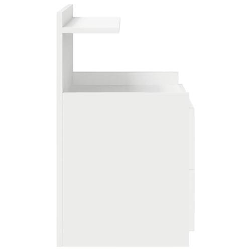 Sengeborde 2 stk. med 2 skuffer hvide 40x36,5x62 cm