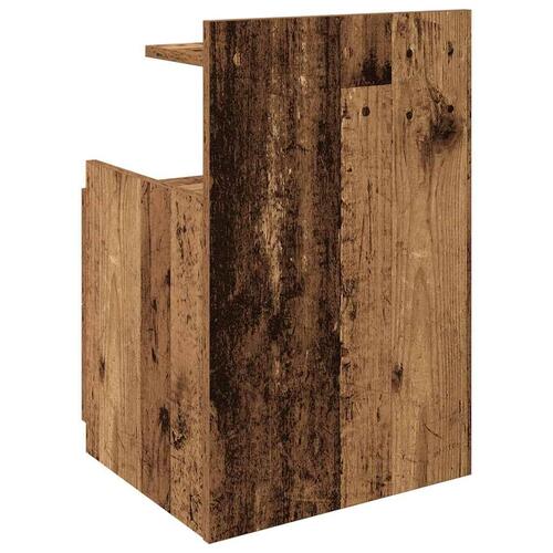 Sengebord med 2 skuffer gammelt træ 40x36,5x62 cm
