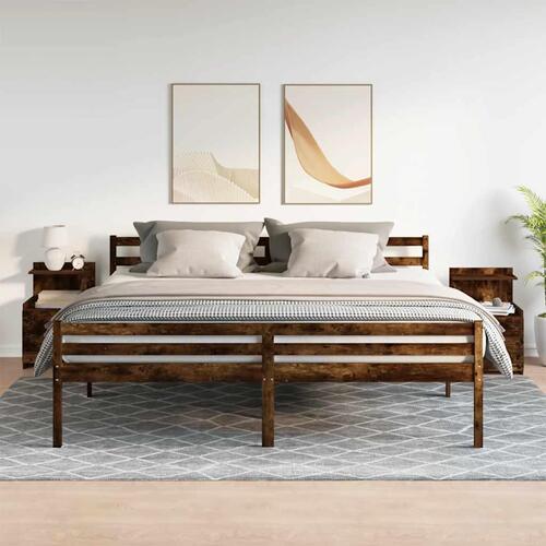 Sengeborde 2 stk. med 2 skuffer røget eg 40x36,5x62 cm