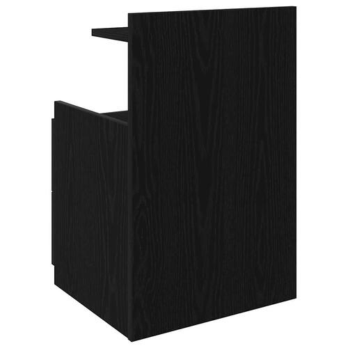 Sengebord med 2 skuffer sort 40x36,5x62 cm