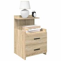 Sengebord med 2 skuffer sonoma eg 40x36,5x62 cm