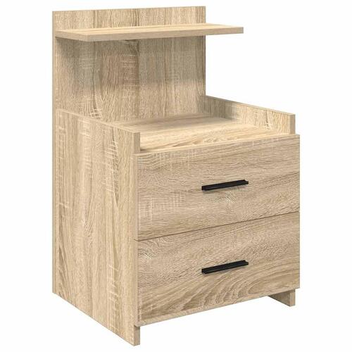 Sengebord med 2 skuffer sonoma eg 40x36,5x62 cm