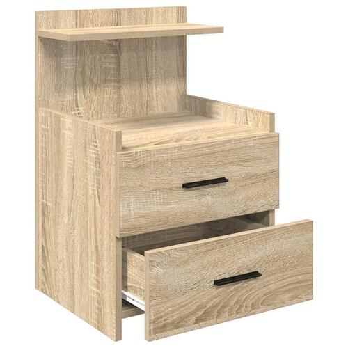 Sengebord med 2 skuffer sonoma eg 40x36,5x62 cm