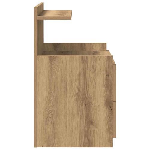 Sengebord med 2 skuffer håndlavet eg 40x36,5x62 cm