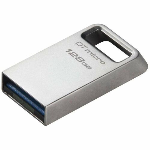 USB-stik Kingston Micro 128 GB Sort Sølvfarvet