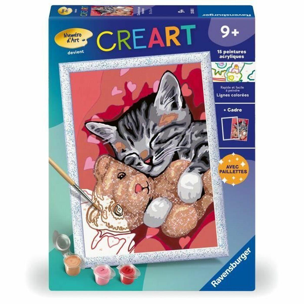 Ravensburger Creart tegnesæt - mal efter tal med kat og bamse