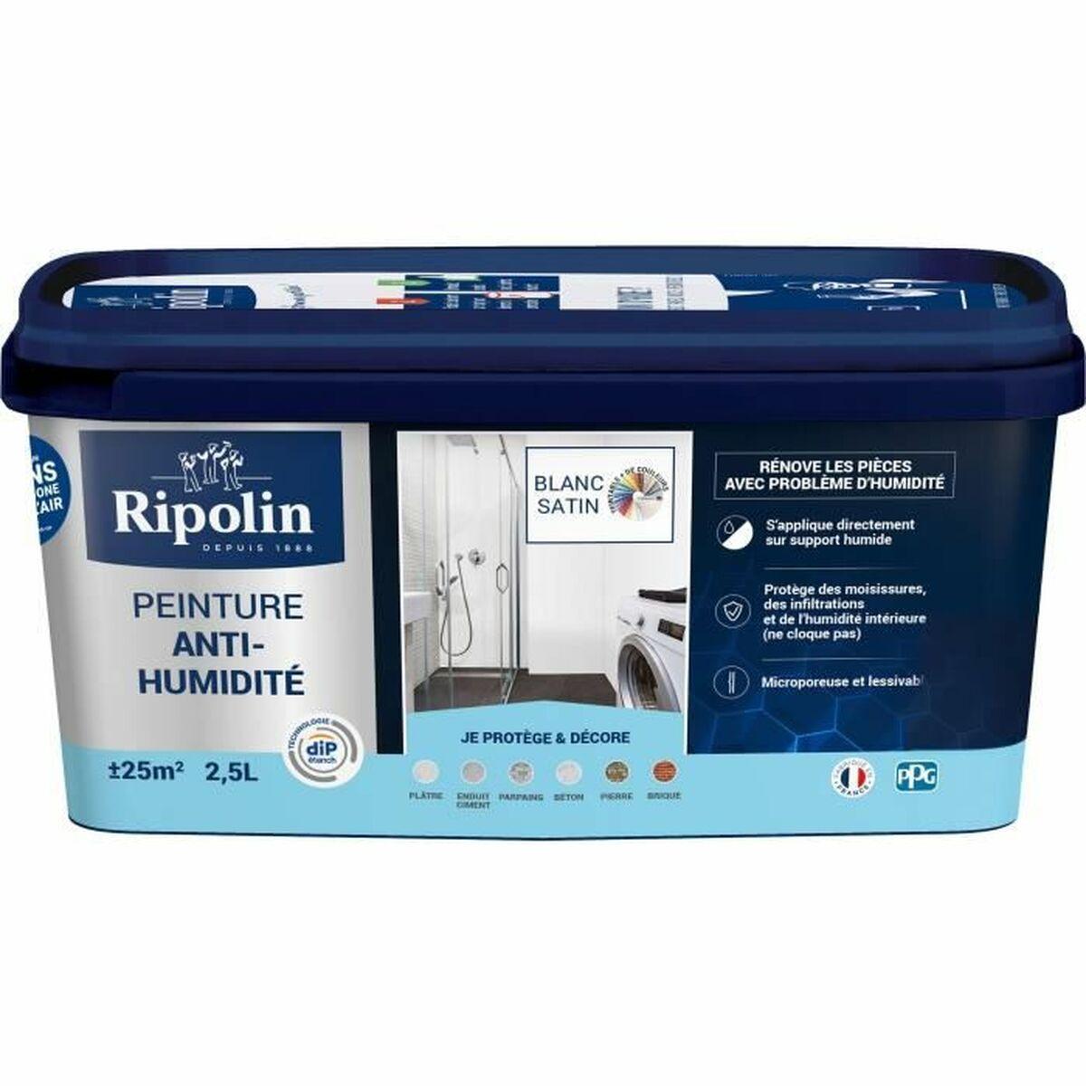 Ripolin grunderingsmaling - hvid satin, 2,5 l