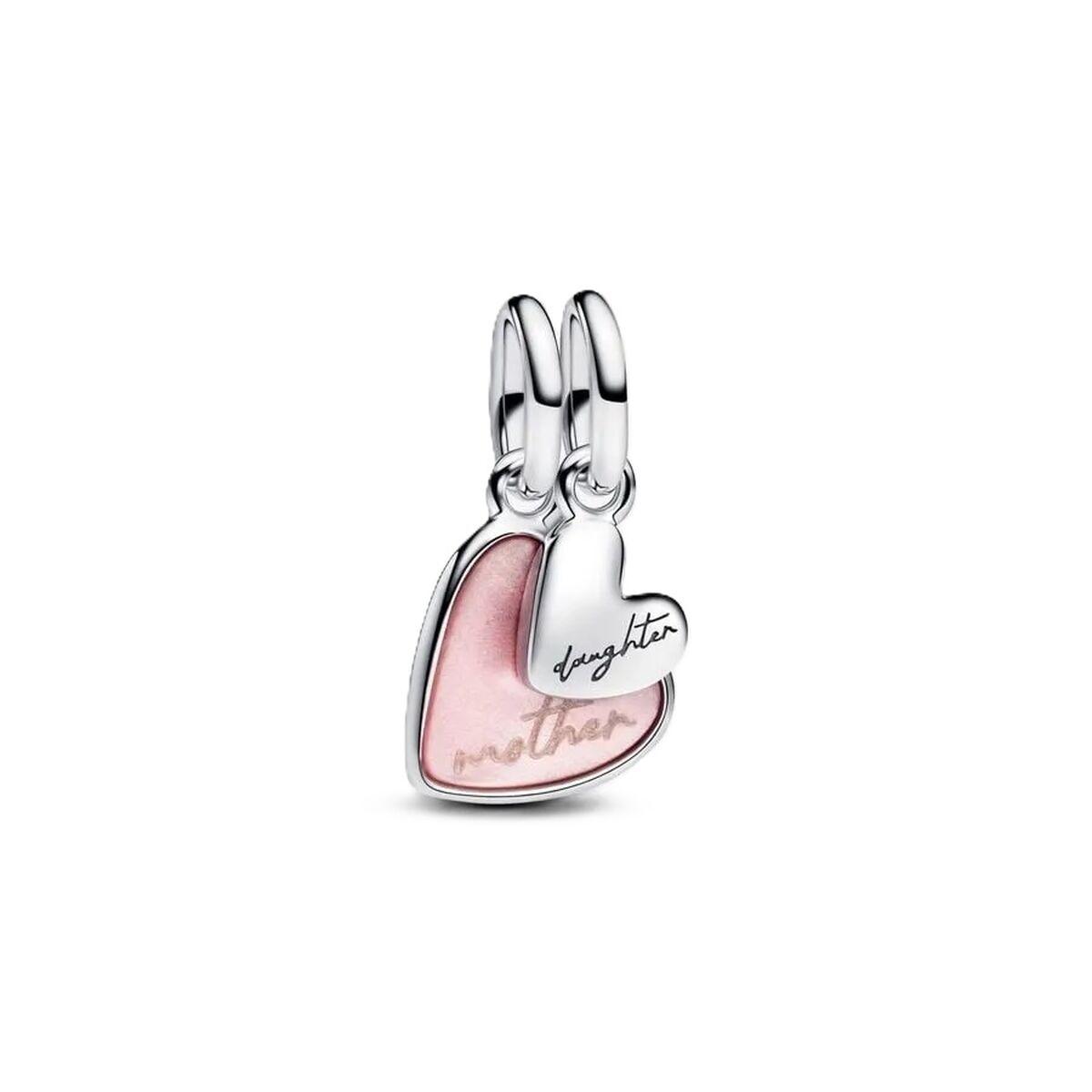 Pandora charm 793766C01 - hjertevedhæng, pink sølvfarvet