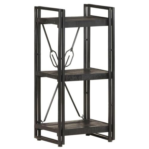 Bogreol m. 3 hylder 40x30x80 cm massivt mangotræ sort