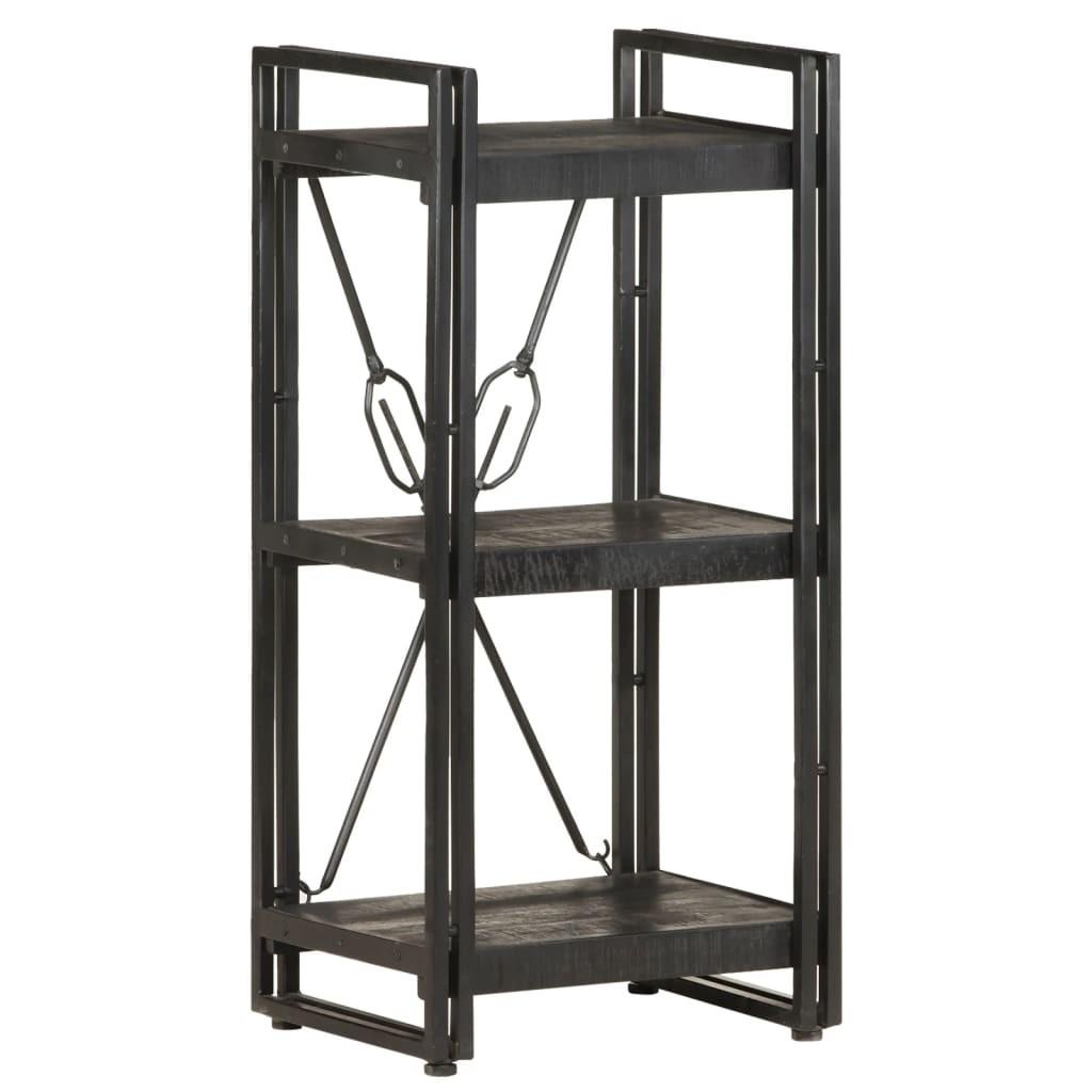 Bogreol m. 3 hylder 40x30x80 cm massivt mangotræ sort