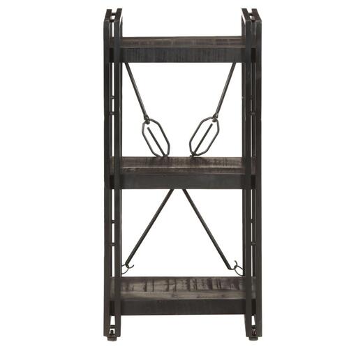 Bogreol m. 3 hylder 40x30x80 cm massivt mangotræ sort