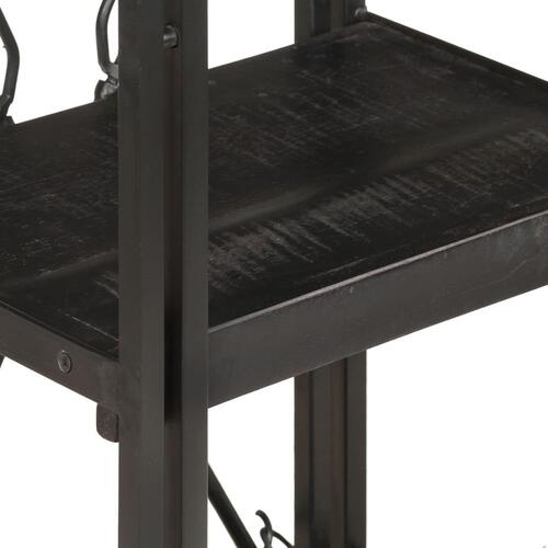 Bogreol m. 3 hylder 40x30x80 cm massivt mangotræ sort