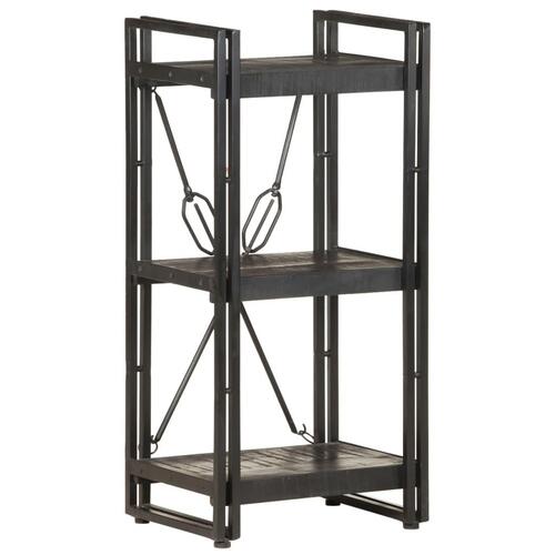 Bogreol m. 3 hylder 40x30x80 cm massivt mangotræ sort