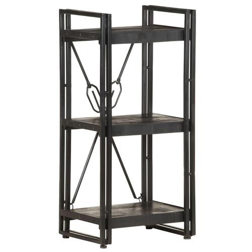 Bogreol m. 3 hylder 40x30x80 cm massivt mangotræ sort