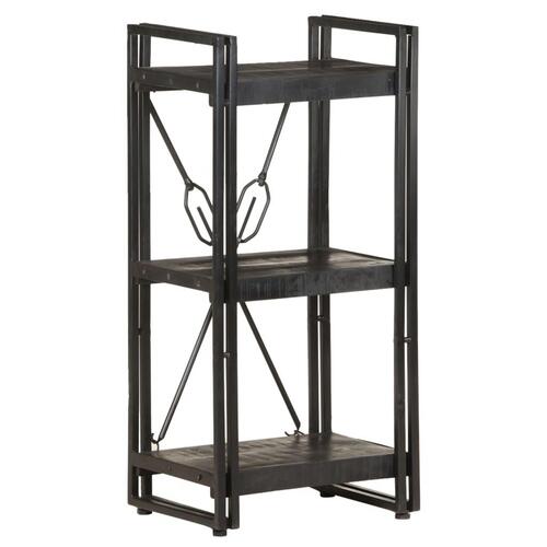 Bogreol m. 3 hylder 40x30x80 cm massivt mangotræ sort
