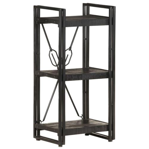Bogreol m. 3 hylder 40x30x80 cm massivt mangotræ sort