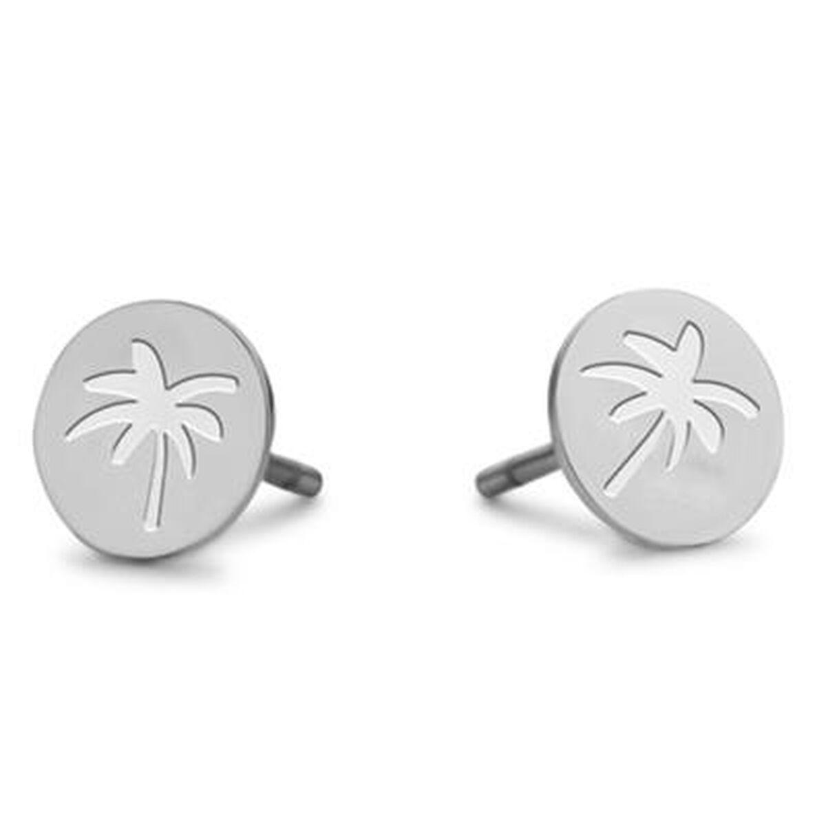 CO88 Collection øreringe til kvinder - sølvfarvet palmemotiv (8CE-70094)