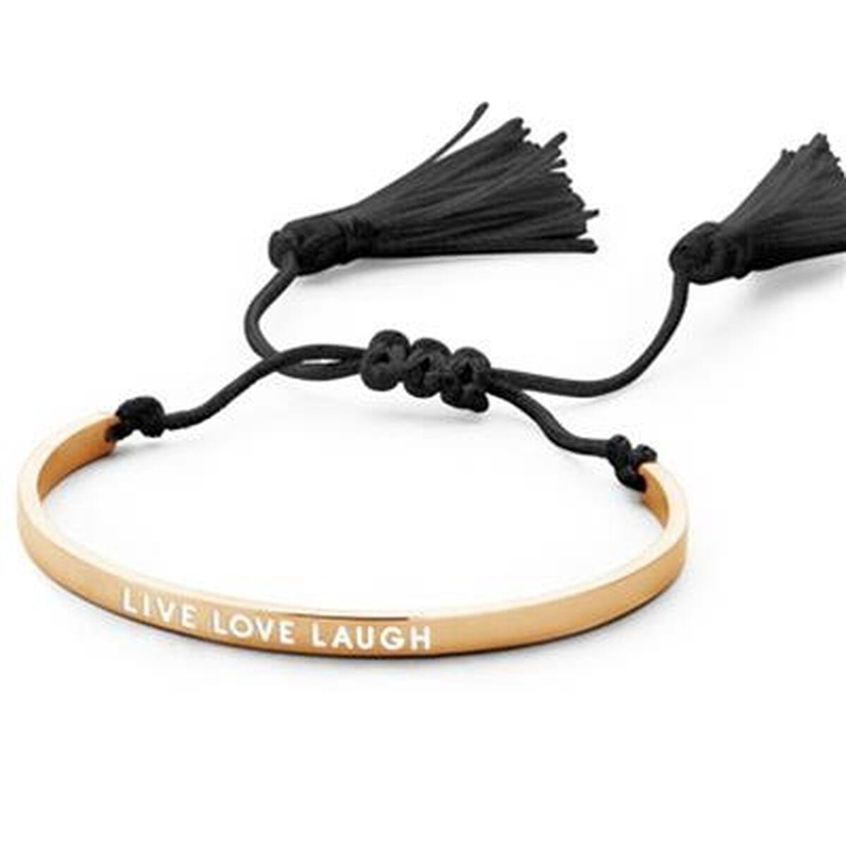 CO88 Collection armbånd til kvinder - Sort snor, Live Love Laugh