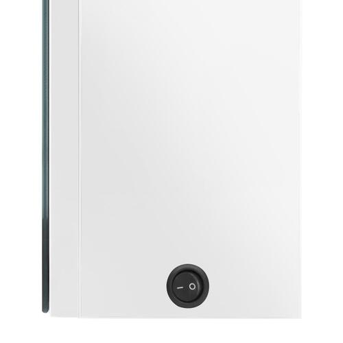 Badeværelsesskab med spejl + LED-lys 50x13x70 cm skinnende hvid