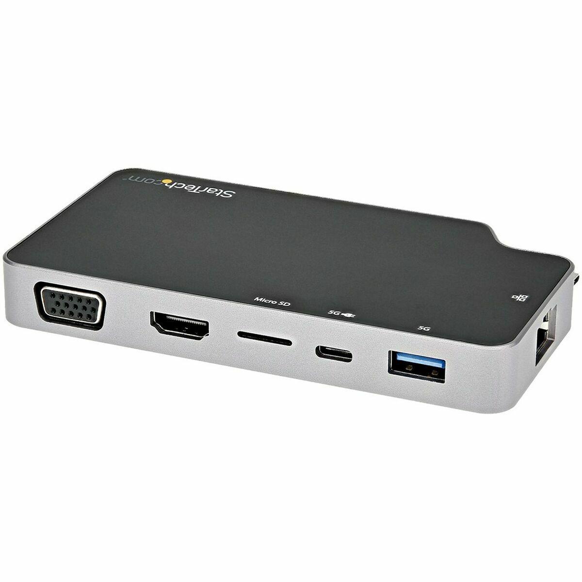 Startech USB-C hub CDP2HVGUASPD - 6-i-1 med 4K HDMI, VGA, RJ45, USB 3.2, kortlæser - 100 W/15 W