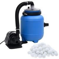 Poolfilterpumpe 4 m³/t sort og blå