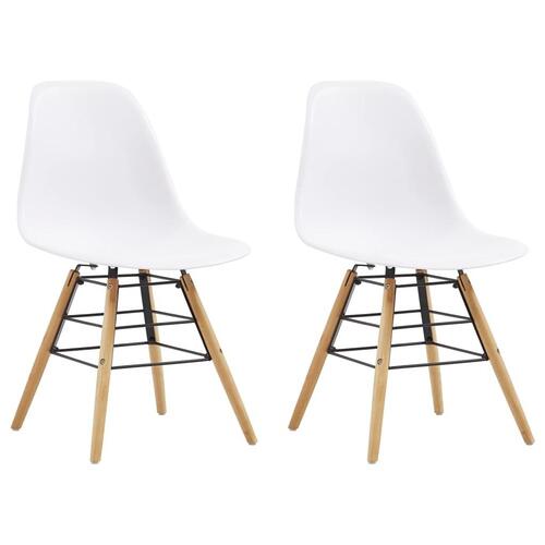 Spisebordsstole 2 stk. plastik hvid