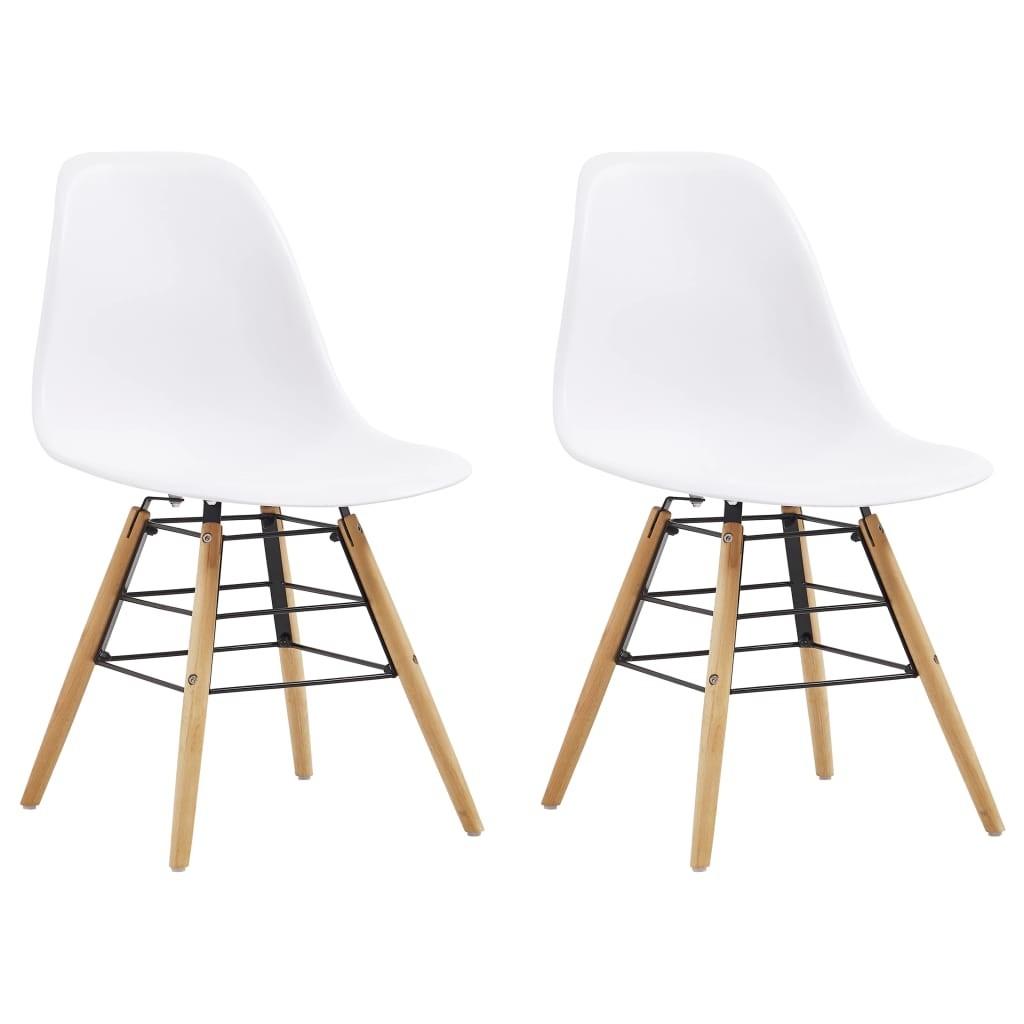 Spisebordsstole 2 stk. plastik hvid