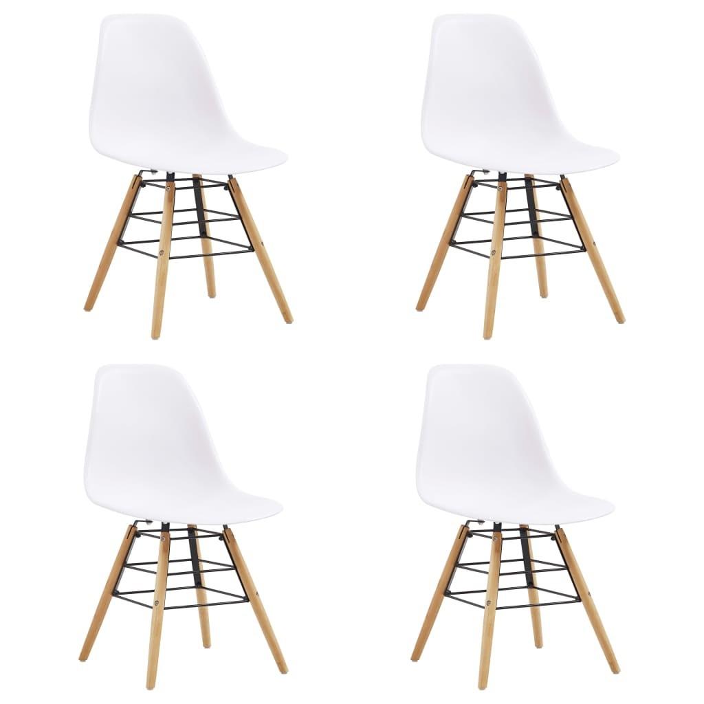 Spisebordsstole 4 stk. plastik hvid